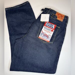 Evisu Genes Dark Wash Denim Shorts Mens W38 Tagged 38x34 Back Strap